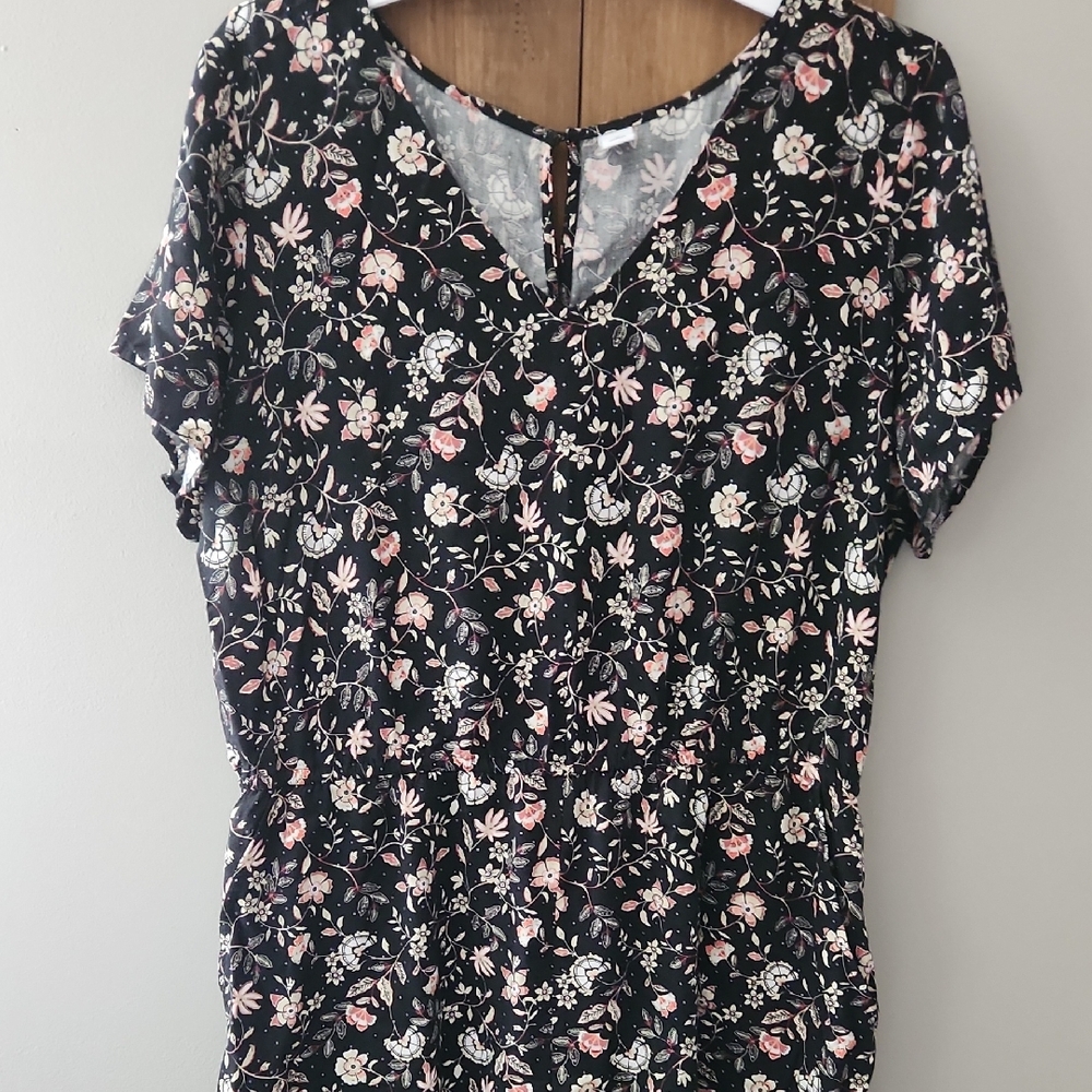 Old Navy Black Floral ROMPER